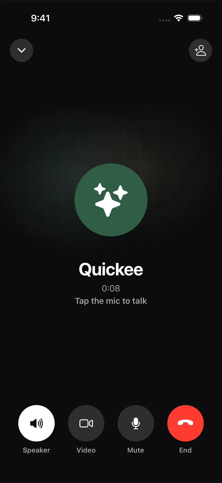 A voice call with an agent